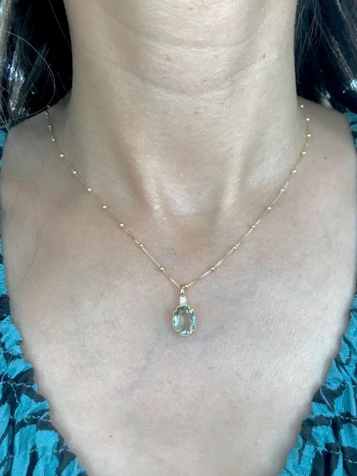 Colgante Top Amatist Green Gold