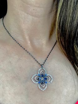Colgante Top Cross Blue