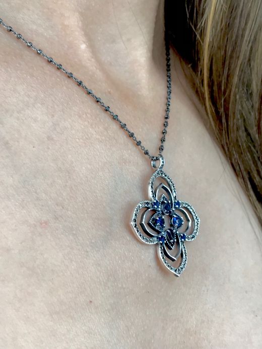 Colgante Top Cross Blue