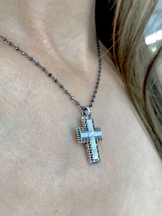 Colgante Top Cross Pearl
