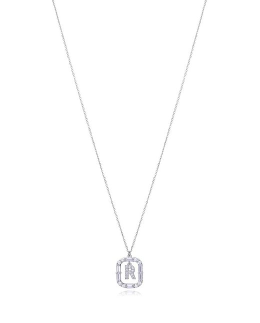 Viceroy Elegante pingente com inicial em prata esterlina banhada a ródio