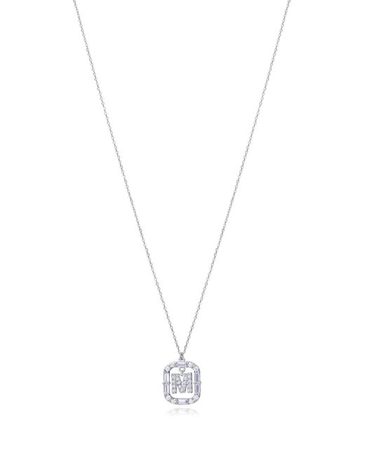 Viceroy Elegante pingente com inicial em prata esterlina banhada a ródio