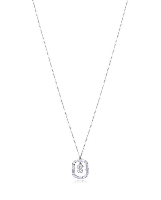 Viceroy Elegante pingente com inicial em prata esterlina banhada a ródio