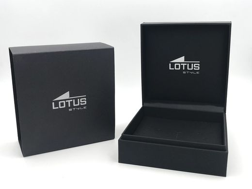 Cruz Lotus en acero inoxidable Ip negro