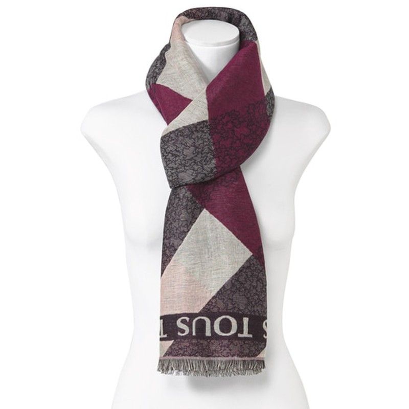 Foulard Tous Kaos mini stripes de jacquard rosa 195920268
