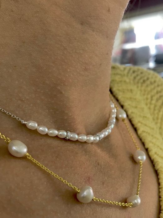 Gargantilla en plata de ley Pearls