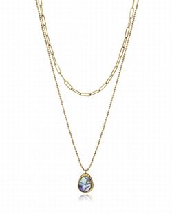 Gargantilla Viceroy doble de acero Ip dorado