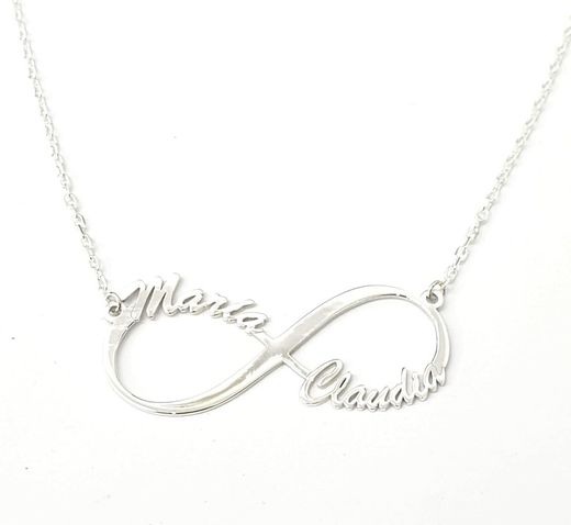 Pingente de prata personalizado infinito