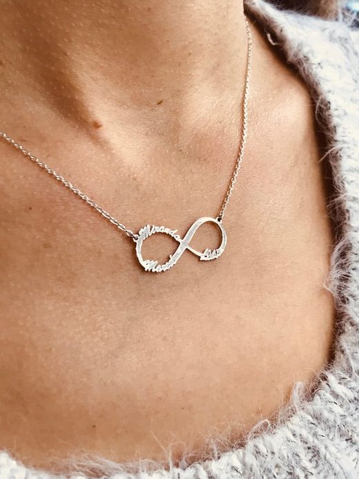 Infinity personalisierter Silberanhänger