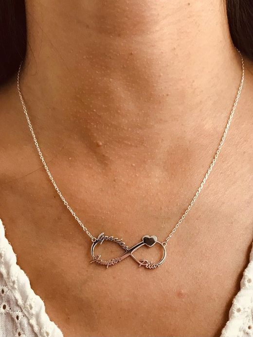 Infinity personalisierter Silberanhänger