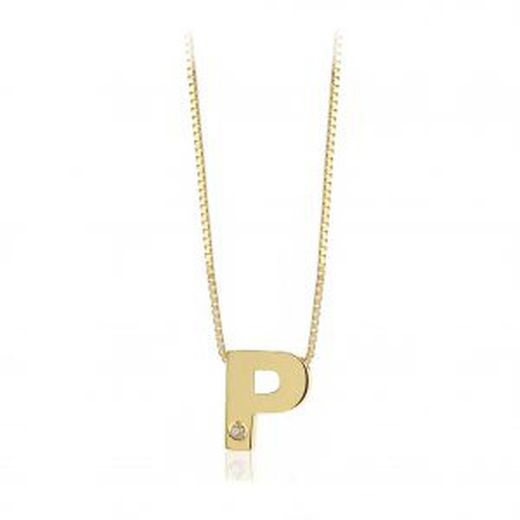 Initialen aus 18 Karat Gold mit Brillant