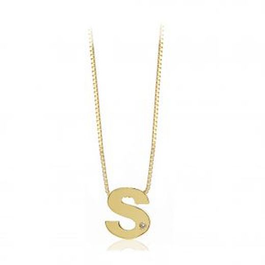 Initialen aus 18 Karat Gold mit Brillant