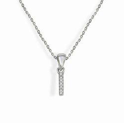 Iniciales de plata rodiada con circonitas engastadas