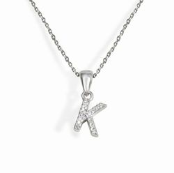 Iniciales de plata rodiada con circonitas engastadas