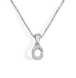 Iniciales de plata rodiada con circonitas engastadas