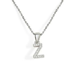 Iniciales de plata rodiada con circonitas engastadas