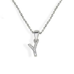 Iniciales de plata rodiada con circonitas engastadas