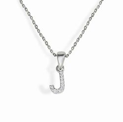 Iniciales de plata rodiada con circonitas engastadas