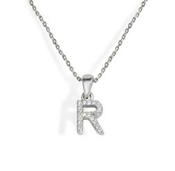 Iniciales de plata rodiada con circonitas engastadas