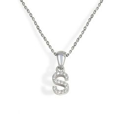 Iniciales de plata rodiada con circonitas engastadas