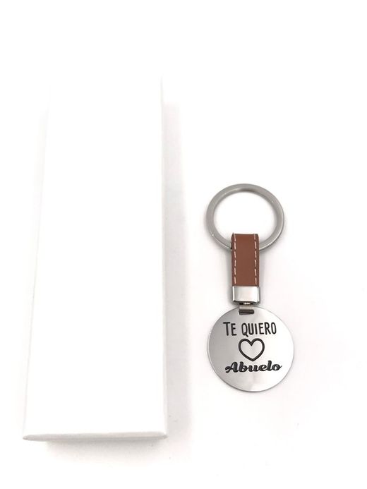 Porte-clés en acier Je t'aime grand-père