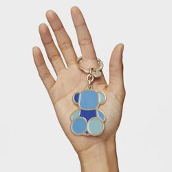 Tous Bear Facettierter Schlüsselanhänger aus blauem Metall