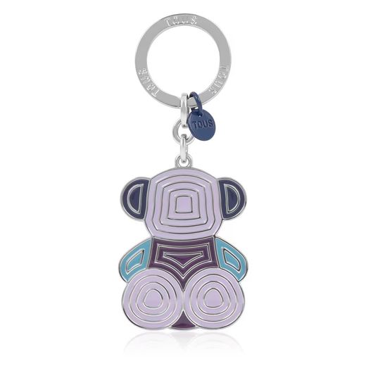 Porte-clés en métal bleu Tous Bold Bear Lines