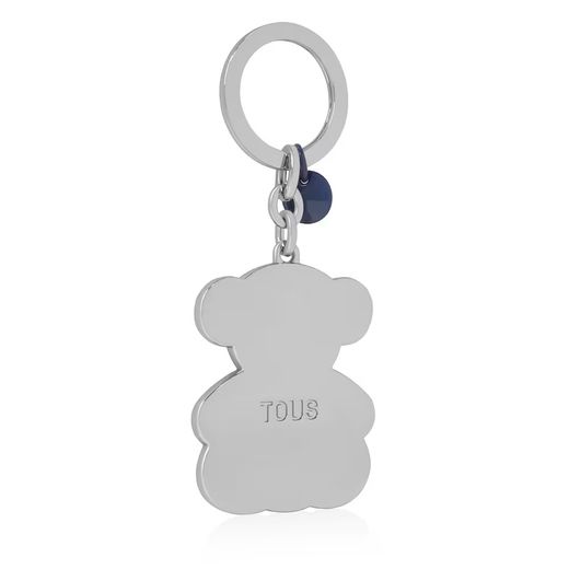 Porte-clés en métal bleu Tous Bold Bear Lines