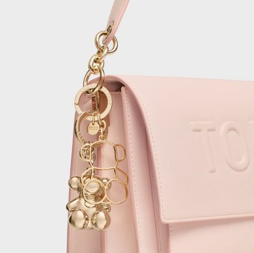 Tous Bold Bärensilhouette Goldener Metall-Schlüsselanhänger