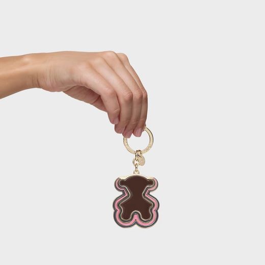 Porte-clés Tous Bear Waves marron et or