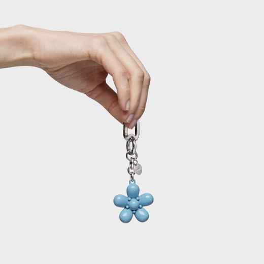 Porte-clés Tous Puffed Daisy Flower bleu ciel