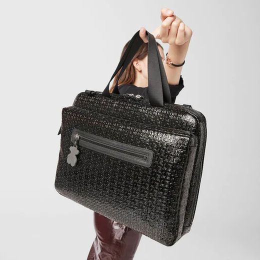 TOUS Aktentasche aus wasserabweisendem Vinyl in Kombination mit Rindsleder