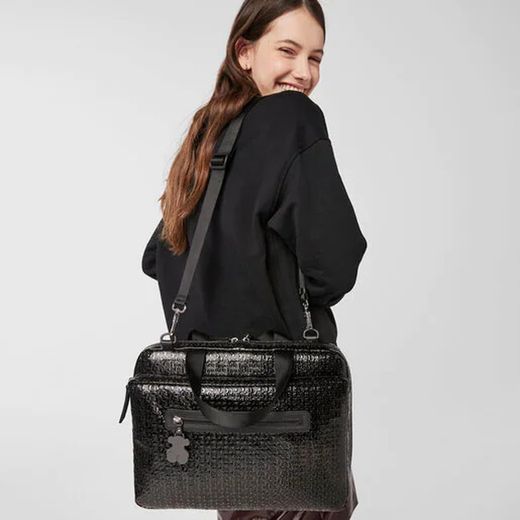 TOUS Aktentasche aus wasserabweisendem Vinyl in Kombination mit Rindsleder