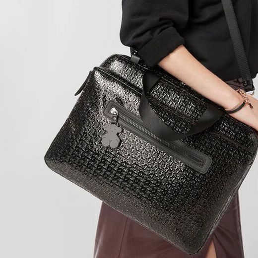 TOUS Aktentasche aus wasserabweisendem Vinyl in Kombination mit Rindsleder