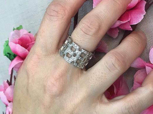 Maxi Top Silver Ring in Silber mit Zirkonen besetzt