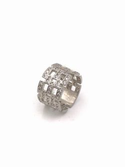 Maxi anillo Top Silver en plata engastado en circonitas