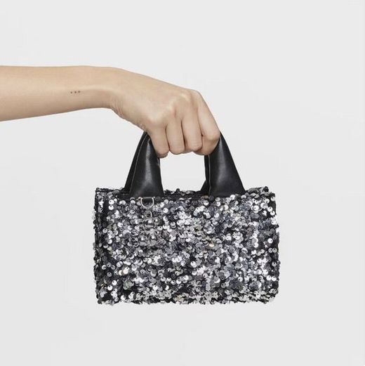 Mini Bolso Tous Party City Plata Lentejuelas