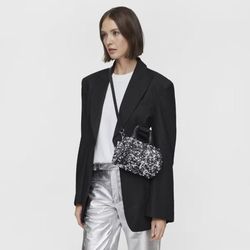 Mini Bolso Tous Party City Plata Lentejuelas