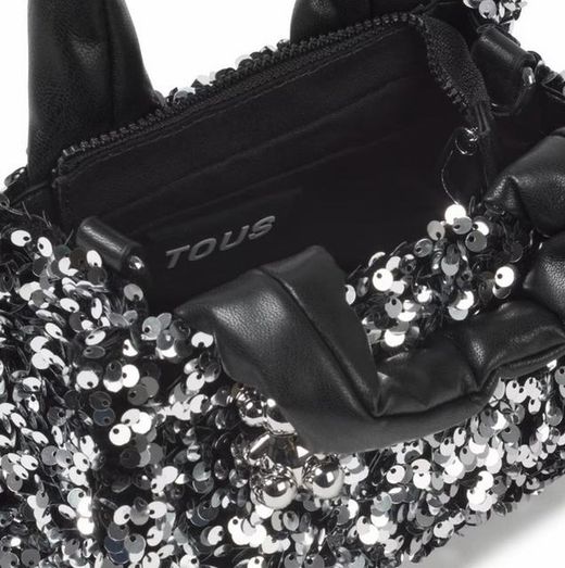 Mini Bolso Tous Party City Plata Lentejuelas