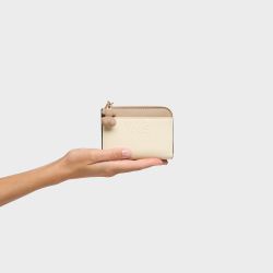 Tous Audree Saffiano Beige und Sand Geldbörse