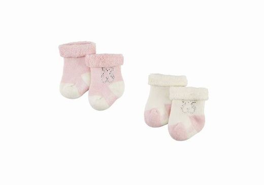 Tous Socken-Set mit süßen rosa Strasssteinen