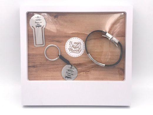 Vatertagspaket mit schwarzem IP-Stahlarmband mit Aufschrift You are a great Dad