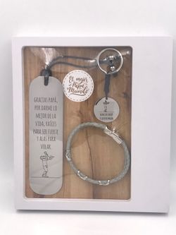 Pack Dia del Padre con pulsera de cuero azul