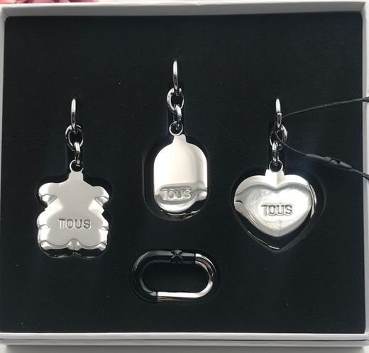 Conjunto de chaveiros Tous Hold Silver