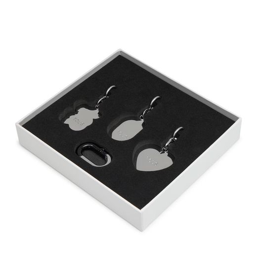 Conjunto de chaveiros Tous Hold Silver