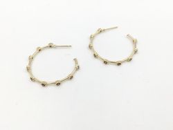 Pendientes aro de plata chapada en oro con circonitas engastadas