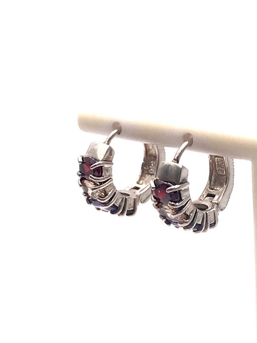 Pendientes Aro Elegant de plata de ley Double