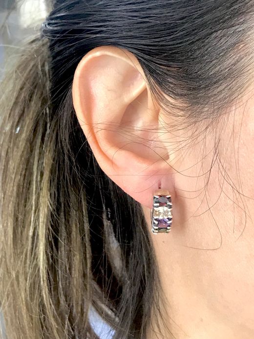 Pendientes Aro Elegant de plata de ley Double