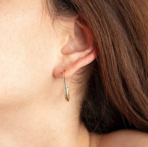 Lotus Silber Zirkonia Creolen M Gold