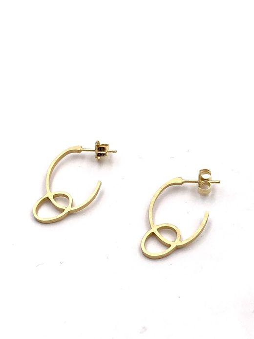 Boucles d'oreilles créoles en argent et or Gargot